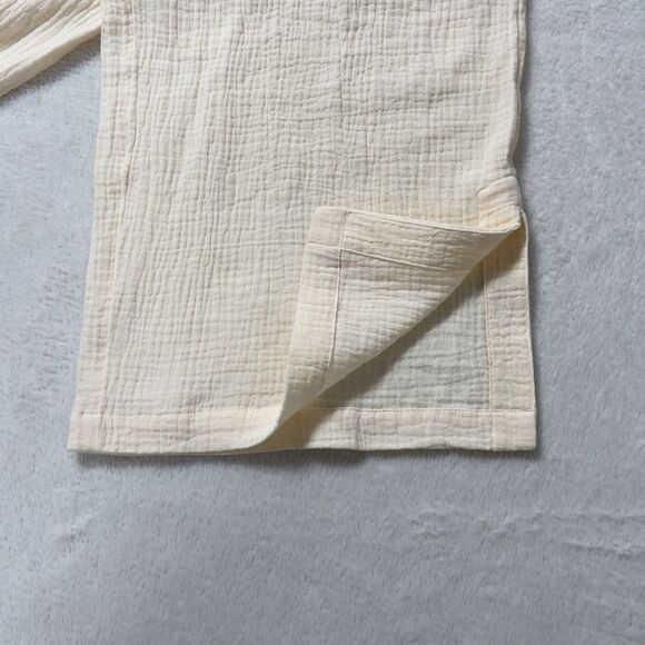 Soft Surroundings Gauze Wide Leg Pants Womens Sz L Ivory Pull On Full Length - Picture 10 of 10